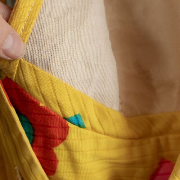 Vintage 60s Malia Honolulu Mini Dress Mod Floral Bright Neon Beach Cover Halter - Picture 14 of 14